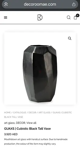 Guaxs Cubistic Black Tall Glass Vase x 2 from Bloomingdales