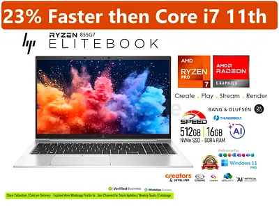 ● Faster than Core i7 G11 ● Hp Elitebook Ryzen 7Pro Edition . Ultra Snappy Premium. xps zbook x1 p1