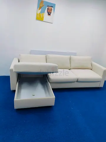 Ikea vimle beige color lshape sofabed with storage space
