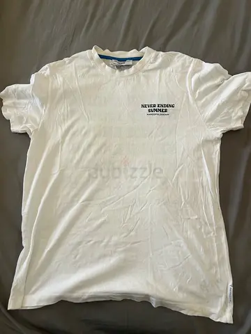 Marco Polo White Crew Neck Graphic T-Shirt — Size M