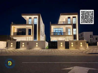 Modern villa with super deluxe finishing, 5 bedrooms, swimming pool and roof in Al Bahia area, Ajman, at an excellent price
