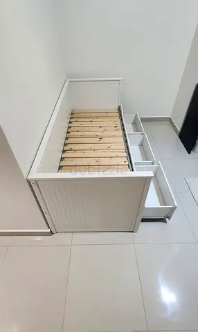 IKEA Hamnes Day bed with 3 storage drawers underneath and with 2 IKEA mattresses