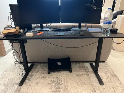 Electric Height-Adjustable Standing Desk with Cable Management