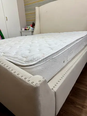 Queen Size Bed with Mattress and side chair
