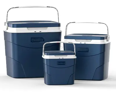 Set of 3 Portable ChillBox Ice Chests / Coolers / picnic fridge freezer- Navy Blue