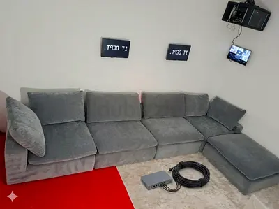 Pan home pianca feather 🪶 filled modular sofa with ottoman