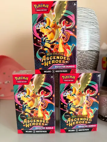 Lot of 3 Pokémon TCG: Ascended Heroes Booster Bundles - Sealed