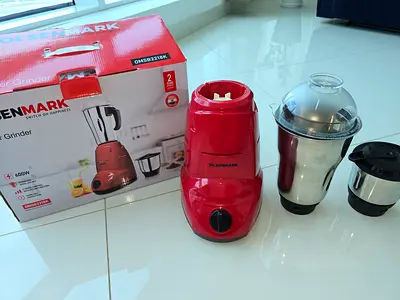 Olsenmark Red Mixer Grinder with 2 Jars - Good Condition