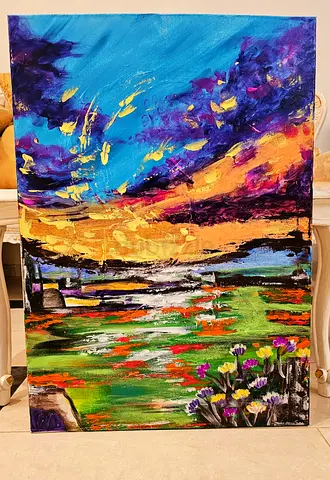 Garden color abstract painting