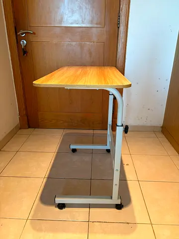 Adjustable Overbed Table / Laptop Table - Light Wood Top