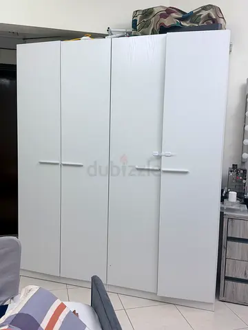 White 4-Door Wardrobe / Armoire in Good Condition