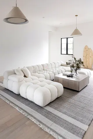 Light Grey U Shaped Sofa