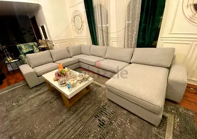 U-shape beige Kivik sofa