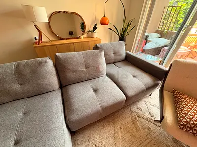 Sofa Bed évolutive two seating position deep and normal. L shaped