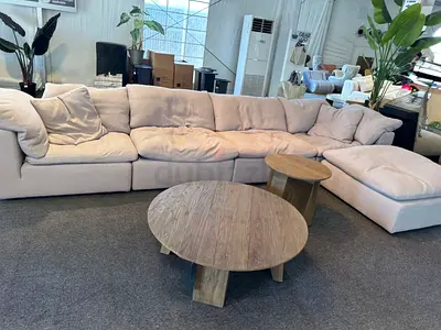 White colour marina home luscious sofa included footstool