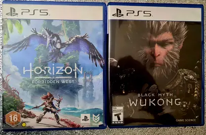 PS5 CD games black myth wukong, Horizon Forbidden west