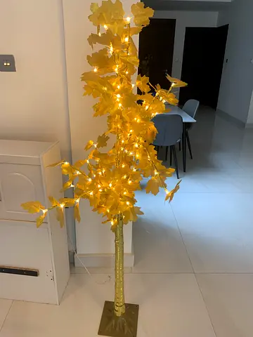 Decorative LED Golden Leaf Tree Light - Standing Floor Lamp