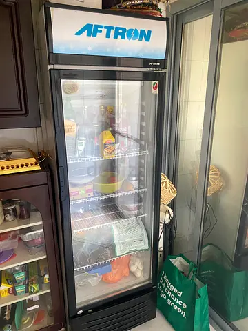 Aftron Used Upright Display Cooler / Commercial Refrigerator - Single Glass Door