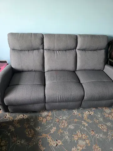 Grey Fabric Single Recliner Armchair - Comfortable Lounge Seat