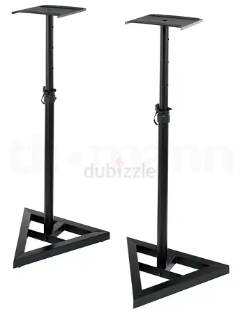 Pair of Adjustable Black Speaker Stands (Heavy-Duty) - Set of 2 (150 dhs) original price 500 dhs