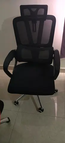 Ergonomic Black Mesh Office Chair with Headrest and Lumbar Support