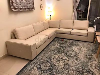 Beige Ikea kivik corner sofa