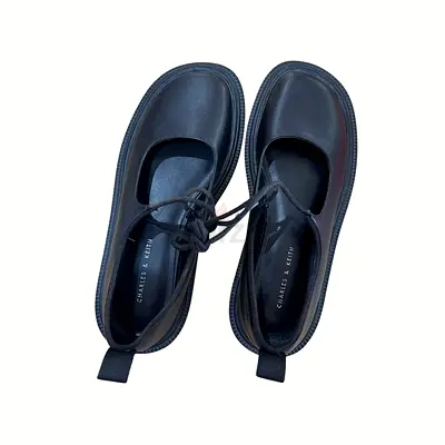 Charles  Keith black Mary Jane platform shoes, size 35