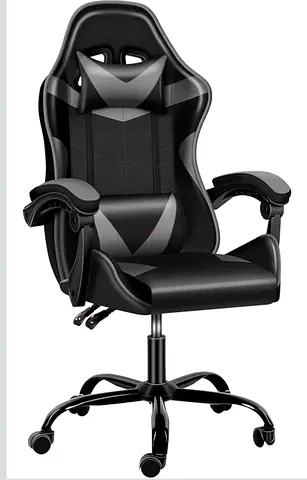 Mahmayi Ergonomic Gaming Chair with Lumbar Support PU Leatherette High Back Swivel, Tilt Adjustment