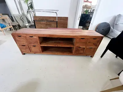 Natural Wood Media Console
