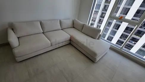 West Elm L Shape Sofa Beige Excellent Condition