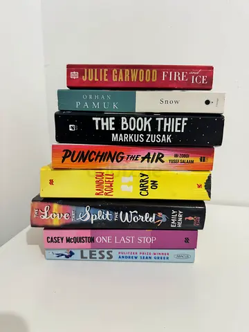 Mixed paperback/hardcover novels