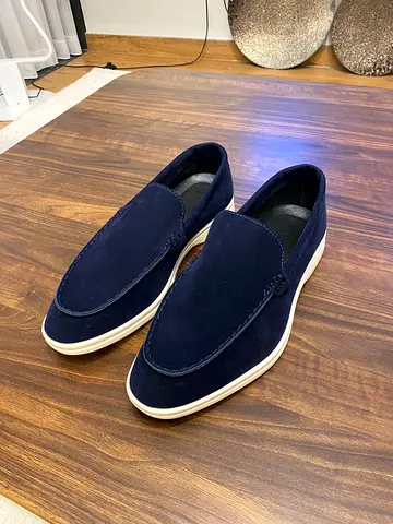 Navy suede loafers – brand new – size 40