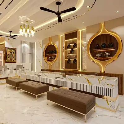 Premium Jewellery Shop Decor and Renovation | 3D Paint, carpentry and Ceiling work