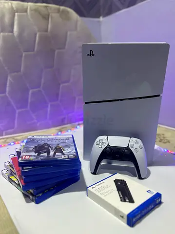 PS5 Slim Disc + Sealed 2TB SSD + 5 Games – GTA 6 Ready Bundle, Everything Practically New