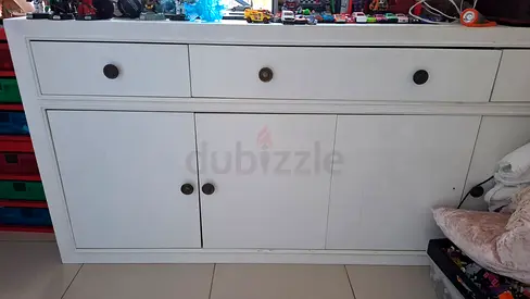 White Wooden Sideboard / Storage Cabinet with Drawers