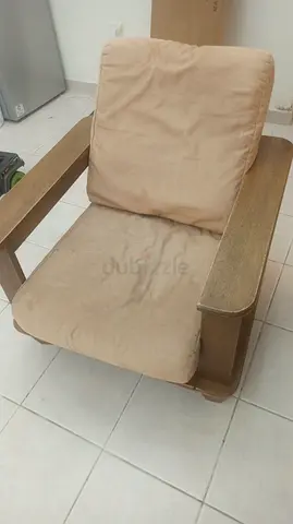 Sofa Three  single-seater armchair with wooden frame - good condition