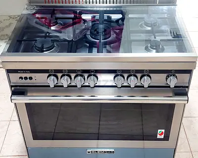 Glemgas Italian Oven Fan 5 Burner Full Gas Cooker Range Size 90cm