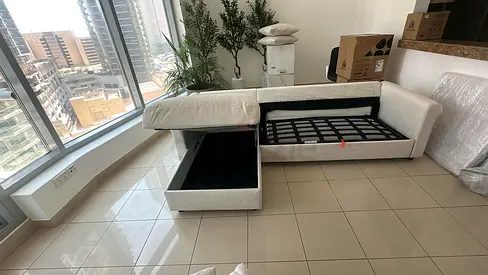 Ikea Gronlid L shape sofa bed Beige