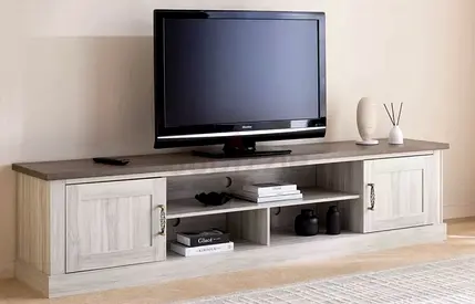 Low TV Cabinet with Storage Shelves and Side Cupboards + Coffee table