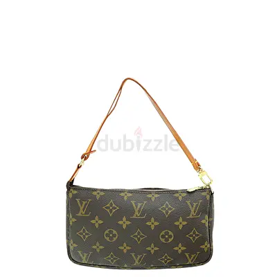 Authentic Louis Vuitton Brown Monogram Pochette Accessoires