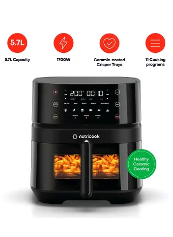 Nutricook 5.7L BRAND NEW Air Fryer 3 (1700W) - Ceramic Coated