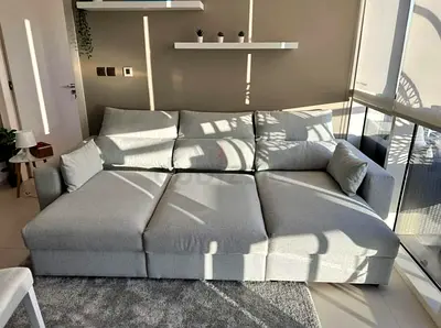 Ikea Eskelstuna L shape sofa bed Gray Excellent Condition