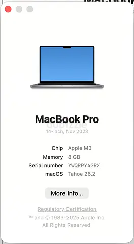 Apple MacBook Pro 14-inch (M3, 8GB) - 2023