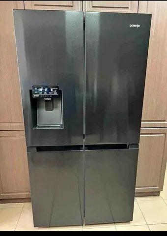 Gorenje Black Stainless Steel Side-by-Side Fridge with Water Dispenser - Good Condition