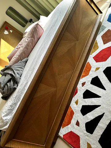 bed, matress and two night table