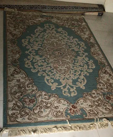 Light Blue Traditional Carpet