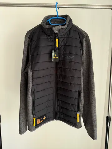 Macson Men Black  Grey Jacket Size M