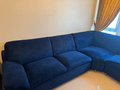 L-Shape Sofa + IKEA Storage Footstool