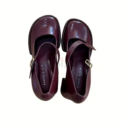 Charles  Keith Burgundy Mary Jane Heels - 35