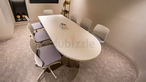 Modern White Oval Dining/Conference Table with 6 Chairs